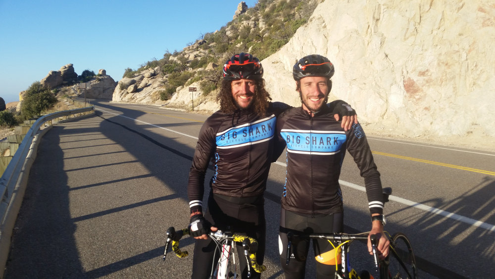 Drew and I getting ready to descend Mount Lemmon.  I rode the Look 675 while drew rode the BH Quartz. 
