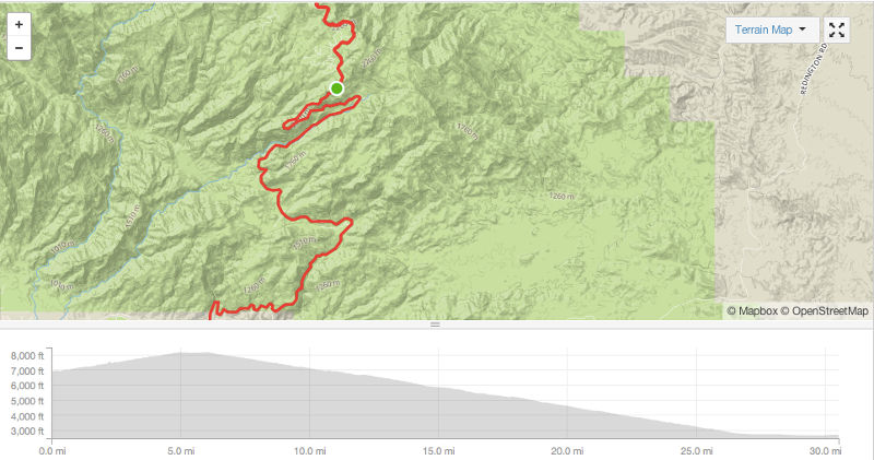 As you can see from the map, the Mount Lemmon descent is fast and winding. 