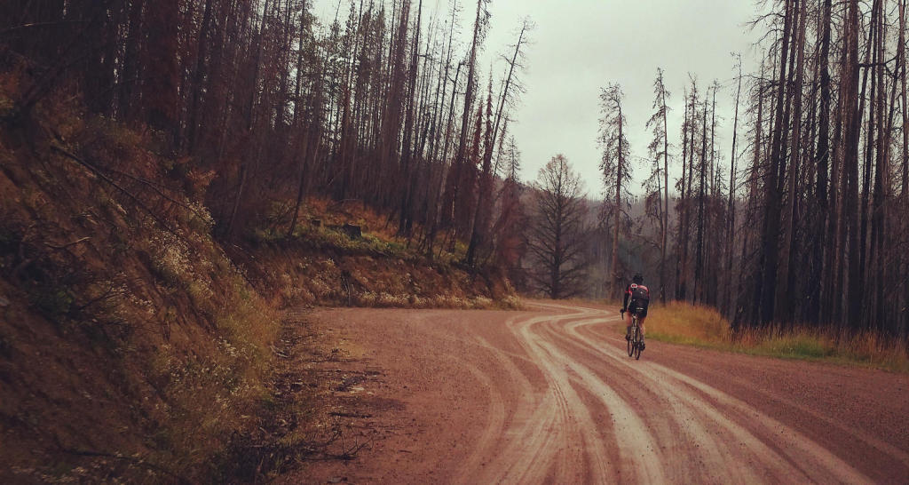 Climbing dirt roads on the Montana Hell Ride
