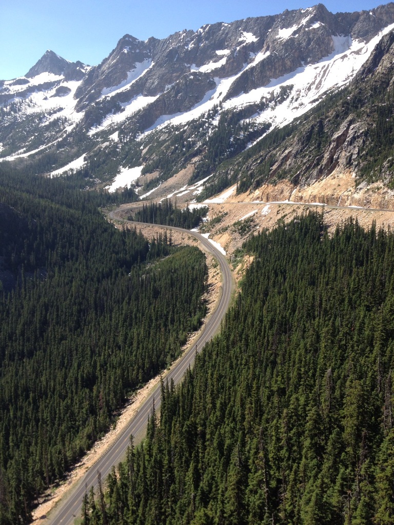The last switchback to the top of Washington Pass in the North Cascades.
